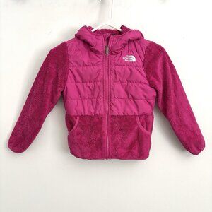 The North Face Pink Fuchsia Sherpa Nylon Mashup Jacket Girl’s Size Small 7/8